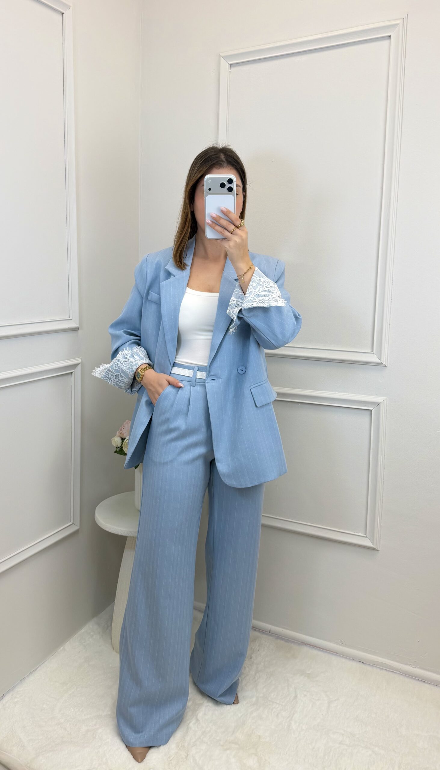 Fato Oversize Renda Branca