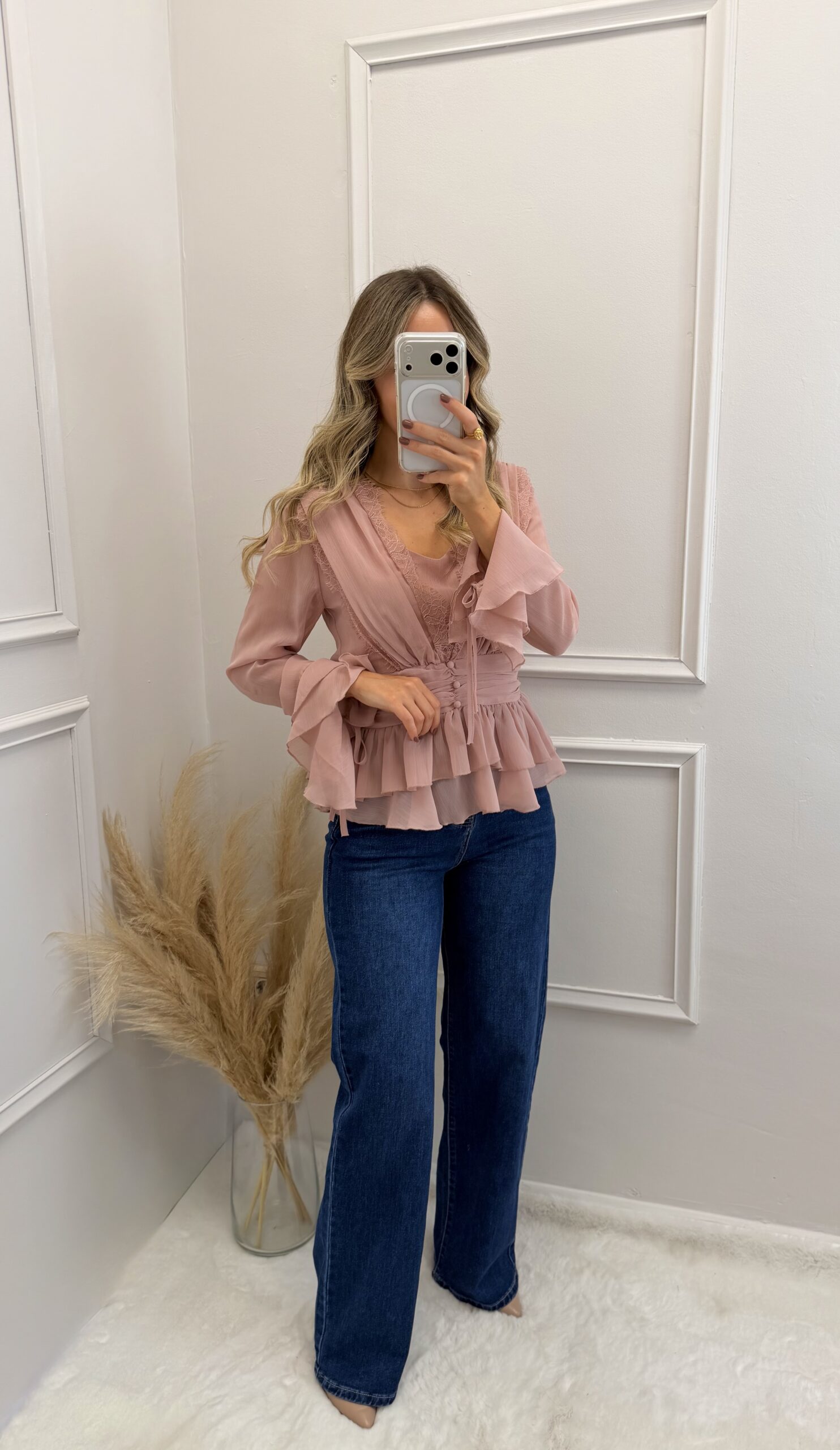Blusa Romântica Folhos