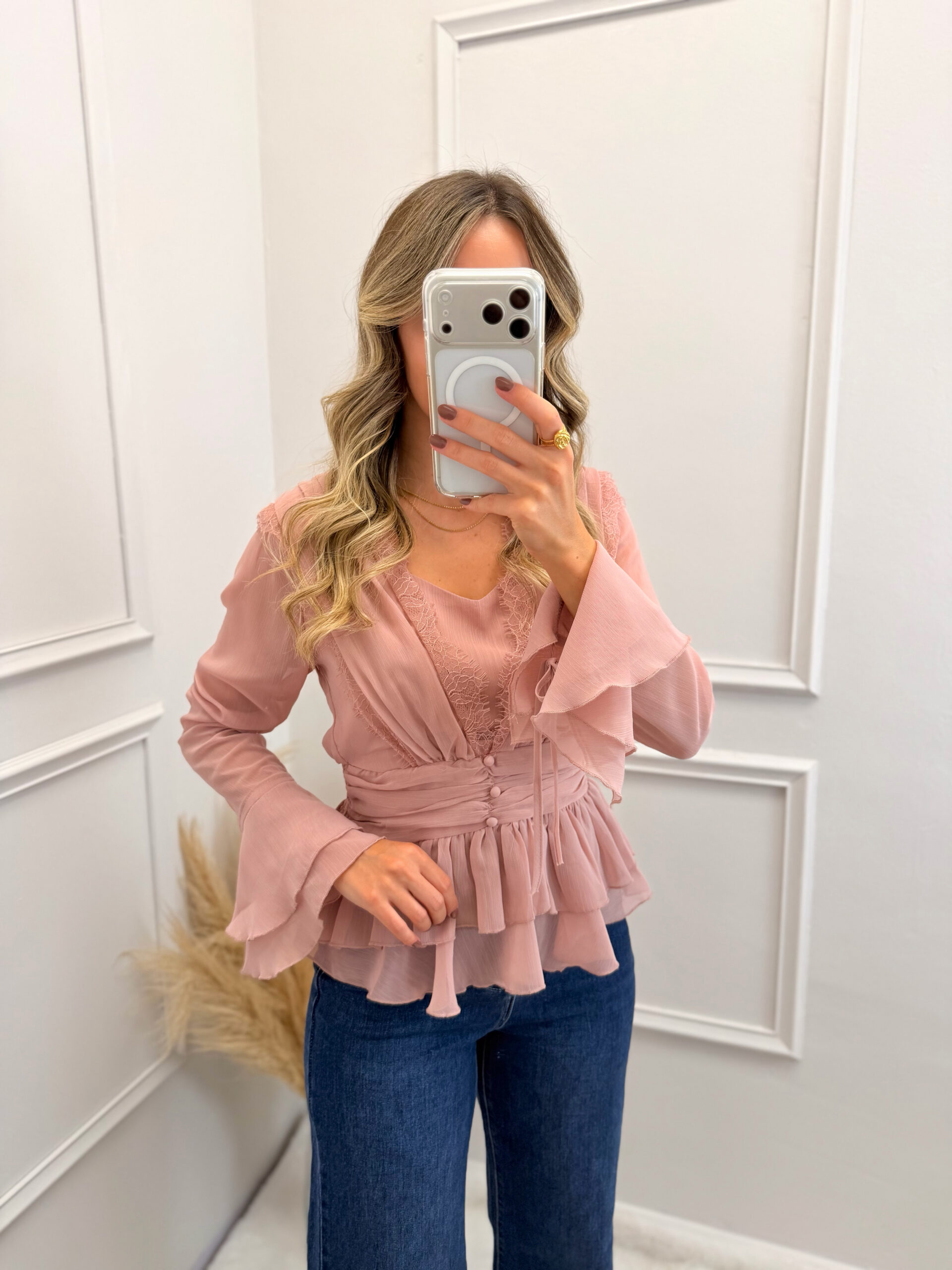 Blusa Romântica Folhos